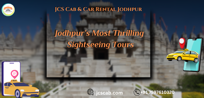 View of Jodhpur's famous Mehrangarh Fort during a sightseeing tour, showcasing the vibrant blue city and historic landmarks.