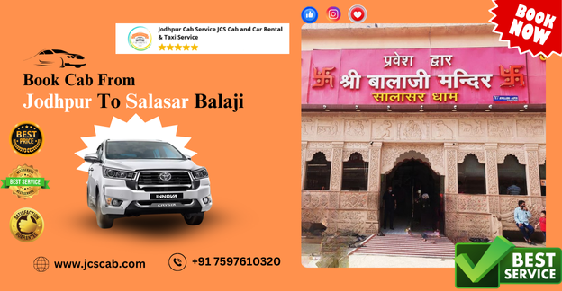 Jodhpur to Salasar Balaji taxi service – Book with JCS Cab for a smooth ride.