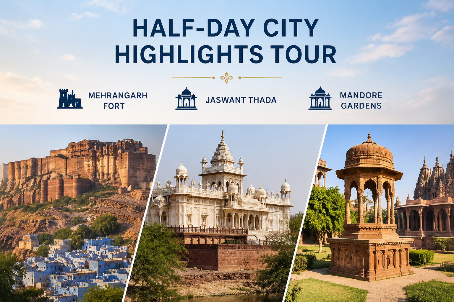 Half-day sightseeing with Cab Service in Jodhpur covering city highlights