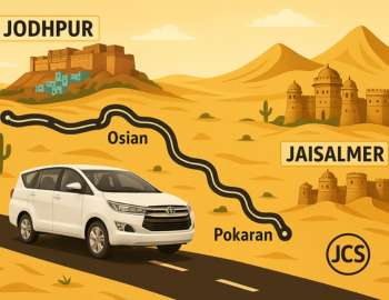 Scenic car journey from Jodhpur to Jaisalmer