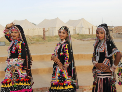 Traditional Rajasthani cultural program with folk dance and music