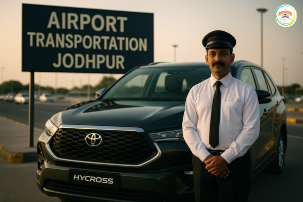 Airport taxi in Jodhpur ready for a trip to Ranthambore.