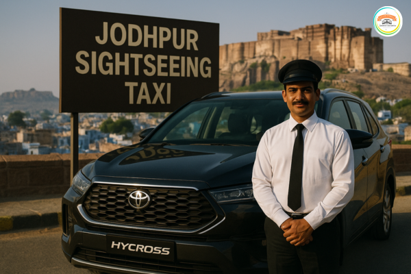 Sightseeing cab in Jodhpur before heading to Ranthambore.
