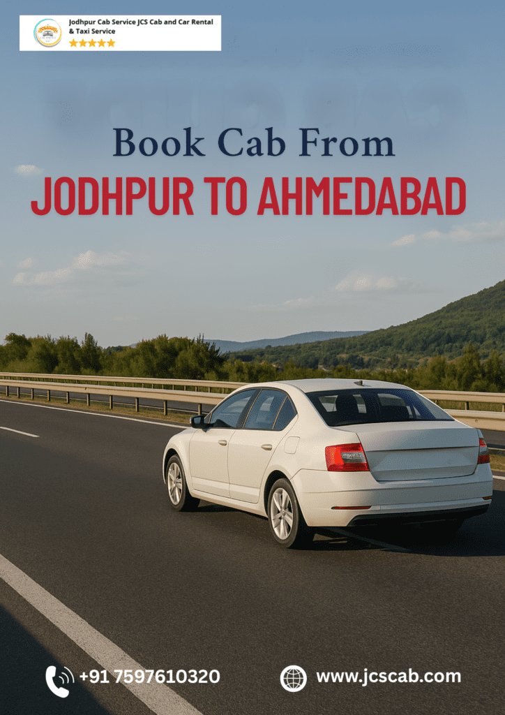 odhpur to Ahmedabad cab with driver and city skyline