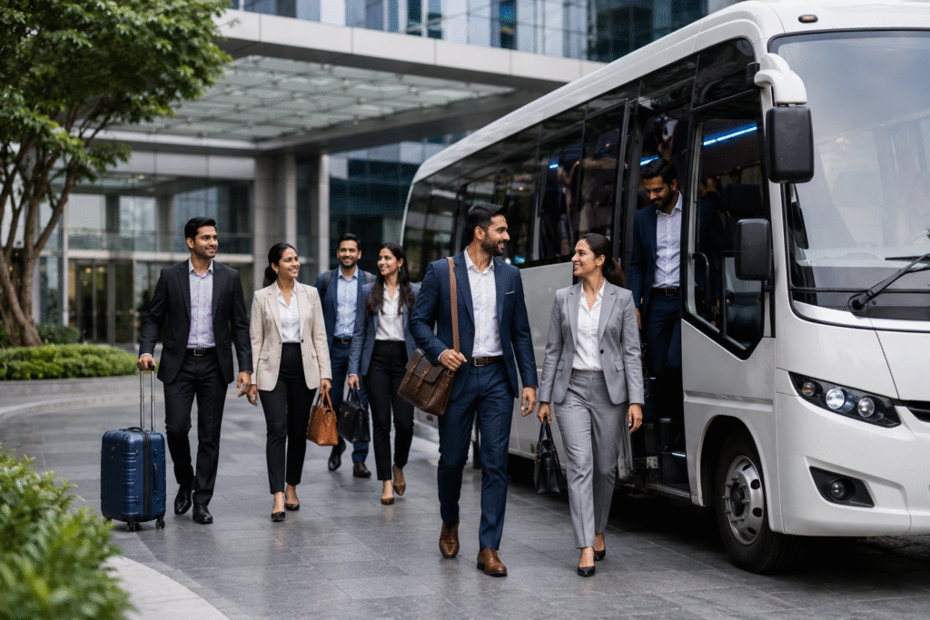 Corporate employee transportation coach for business events, conferences, and team outings.