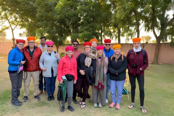 Rajasthan group tour with colorful traditional turbans
