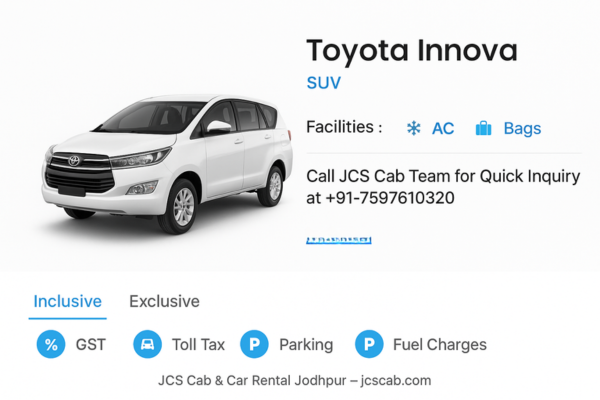 Innova Cab for Rajasthan Tour – Which Cab is Best for Rajasthan Trip
