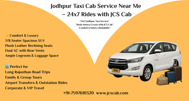 Jodhpur Taxi Cab Service offering 24x7 rides with JCS Cab near you