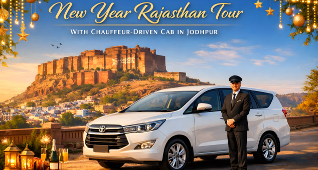 New Year Rajasthan Tour with chauffeur-driven cab in Jodhpur for comfortable and stress-free holiday travel