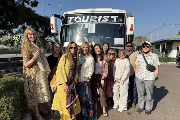 Bus rental service near Jodhpur Airport for large group transportation