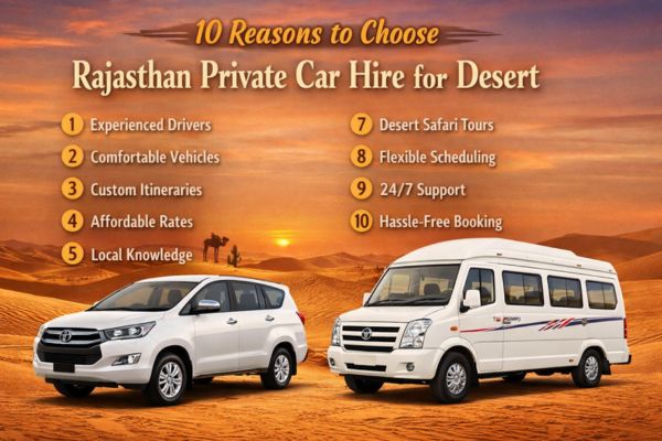 Rajasthan Private Car Hire service with driver for comfortable travel across Jodhpur and Rajasthan