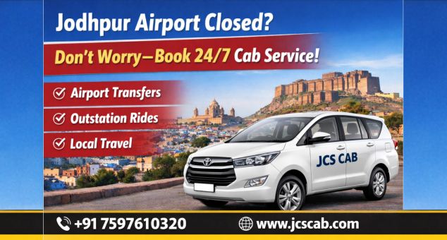 Jodhpur Airport closed situation with 24/7 cab service available near Jodhpur Airport