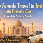 Female Travel in India safety guide with private car showing a solo woman traveler feeling secure during her journey