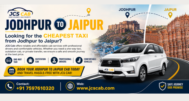 Taxi from Jodhpur to Jaipur at cheapest price with comfortable AC cab and professional driver