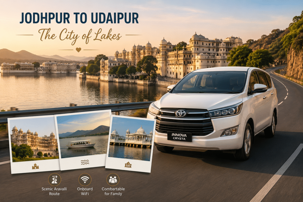 Family Trips from Jodhpur to Udaipur city of lakes by tempo traveller