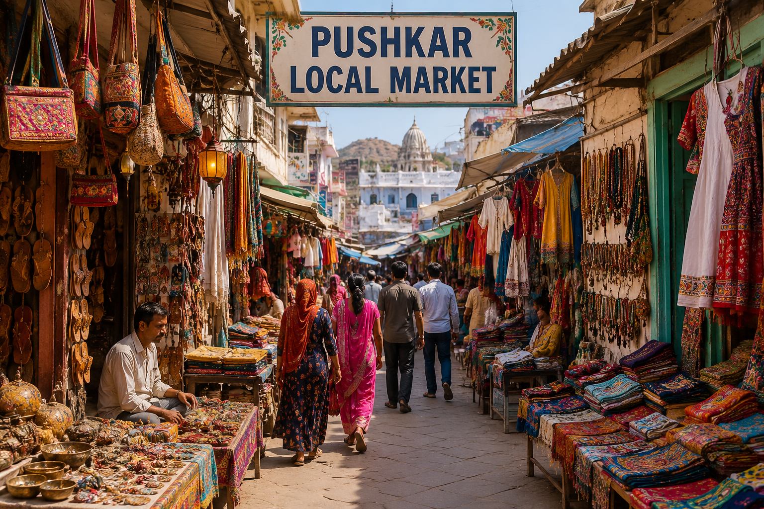 Jodhpur to Pushkar trip shopping at Pushkar local market Rajasthan