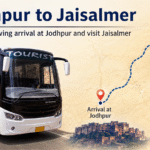 Bus Rental Jodhpur to Jaisalmer for family trips with a luxury AC coach traveling through Rajasthan