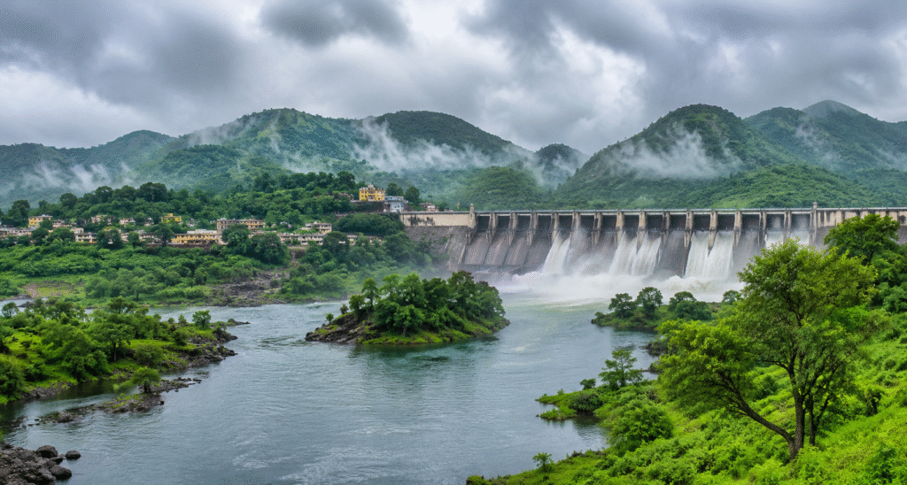 Mahi Dam and lush green landscapes in Banswara during monsoon