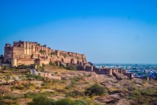 Jodhpur Mehrangarh Fort overlooking the Blue City
